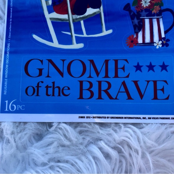July 4th Window Clings Gnome of the Brave New! Patriotic Flag Decorative Decor - Picture 2 of 5
